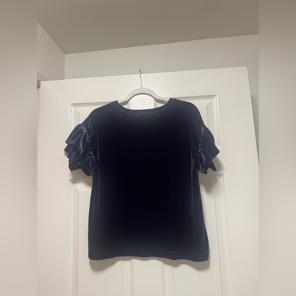 Madewell Velvet Ruffle Sleeve Top - Picture 9 of 13